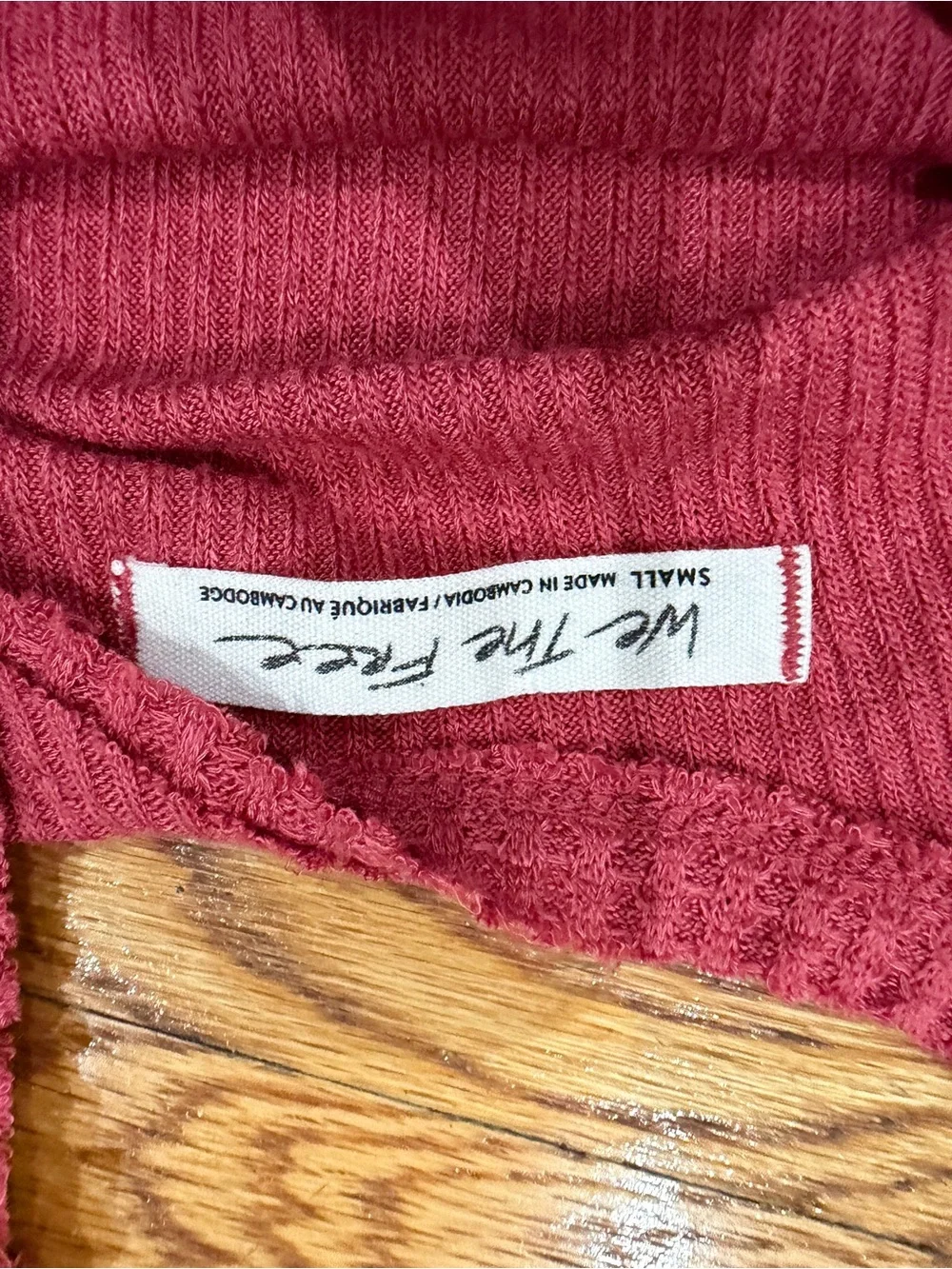 Free People Ribbed Scoop Crop Tank - Red Pink color size S NWT